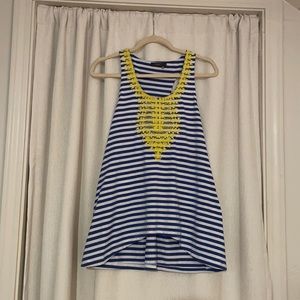 5 for $25 THML High Low Striped Embroidered Tank